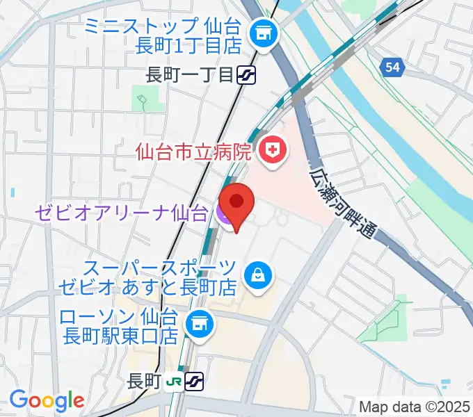 ゼビオアリーナ仙台の地図