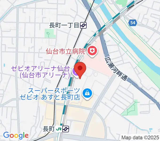 ゼビオアリーナ仙台の地図