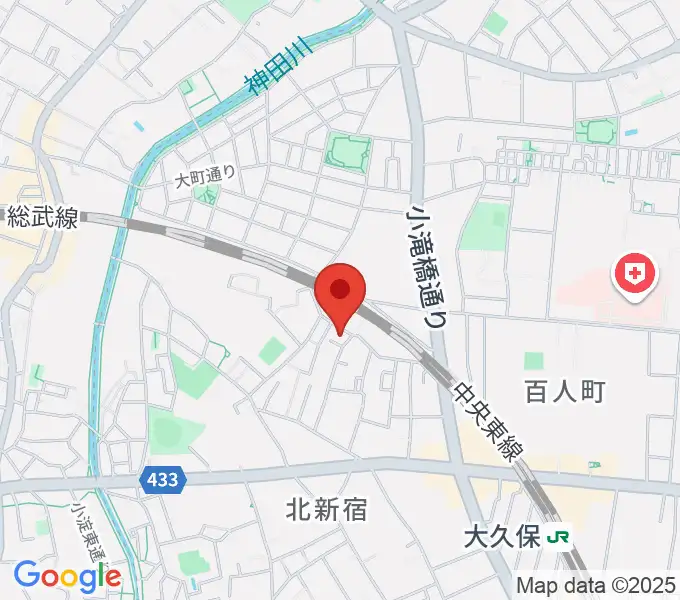 中川ピアノ教室 新宿校の地図