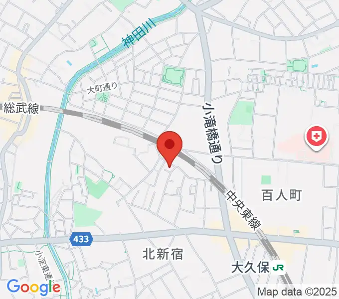 中川ピアノ教室 新宿校の地図