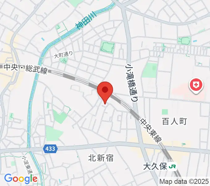 中川ピアノ教室 新宿校の地図