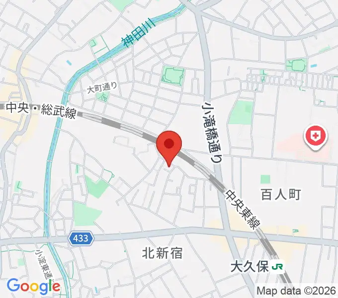 中川ピアノ教室 新宿校の地図