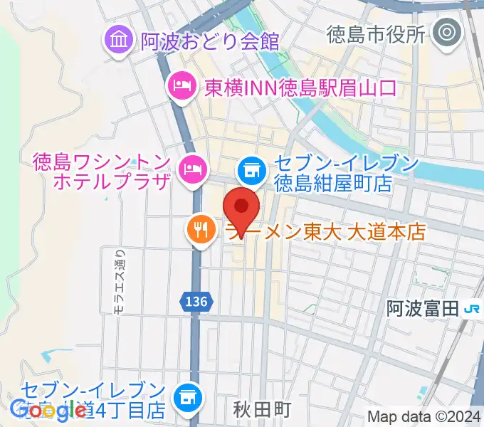 徳島ファンキーチキンの地図