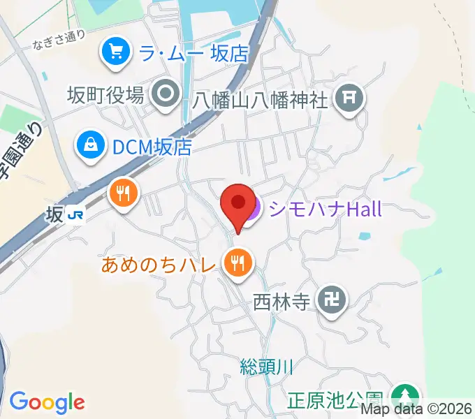 シモハナホールの地図