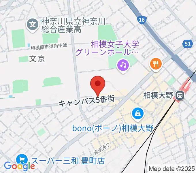 相模楽器 ロビー店の地図