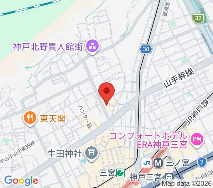 神戸Y's ROADの地図