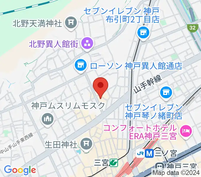 神戸ミッドナイトサンの地図