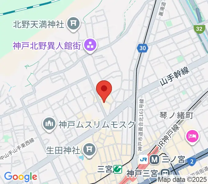 神戸ミッドナイトサンの地図