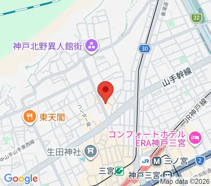 神戸ミッドナイトサンの地図
