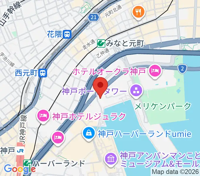 ラ・スイート神戸グラン・ブルーの地図