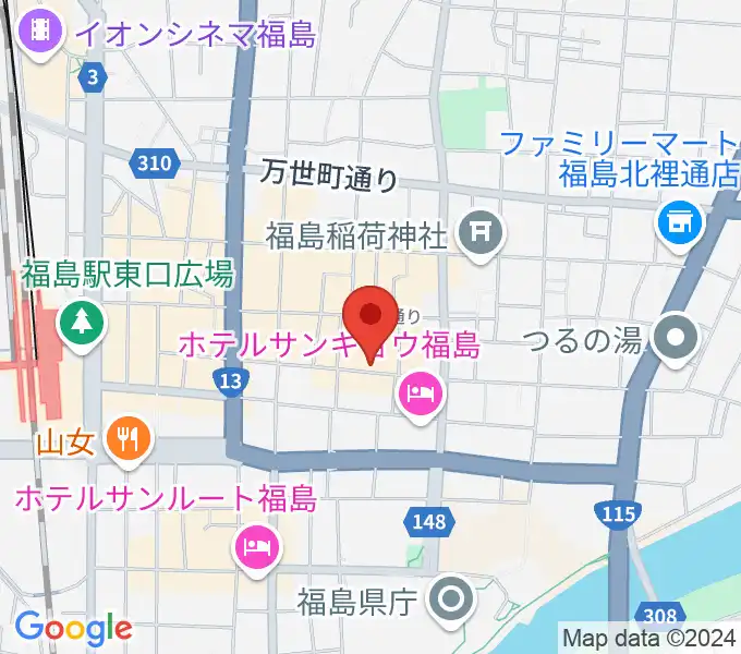 福島アウトラインの地図