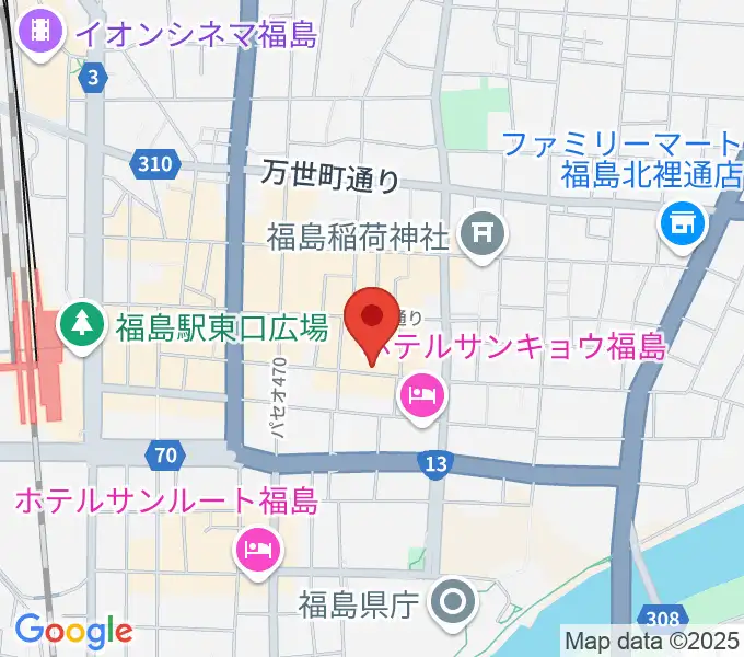 福島アウトラインの地図
