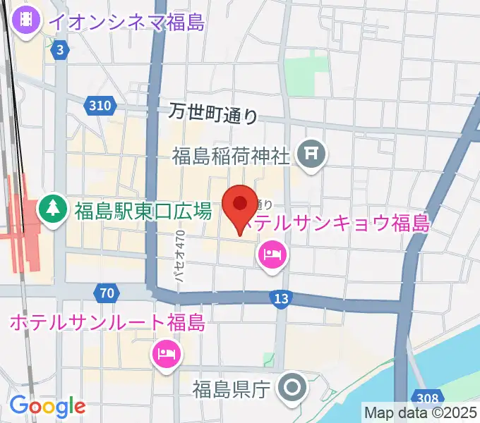 福島アウトラインの地図