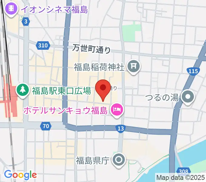 福島アウトラインの地図