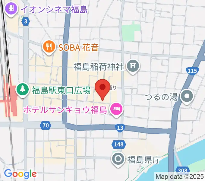 福島アウトラインの地図
