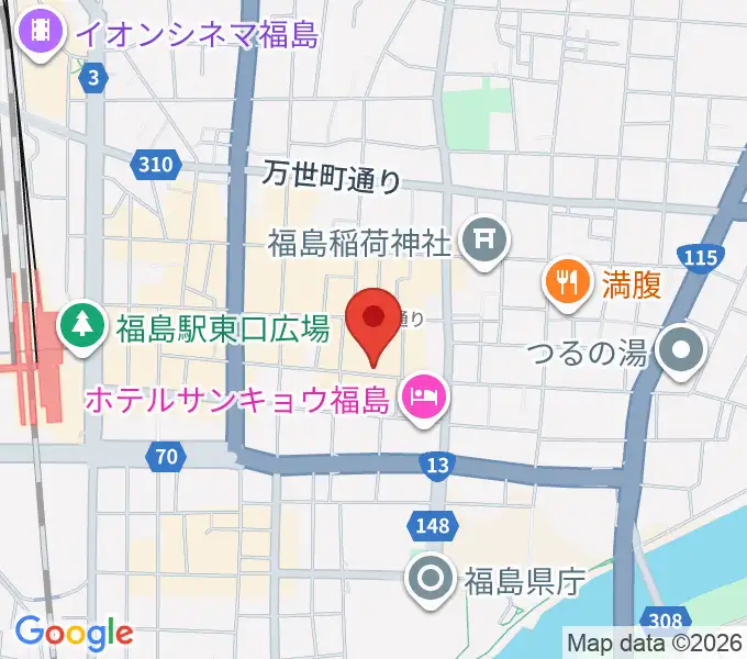福島アウトラインの地図