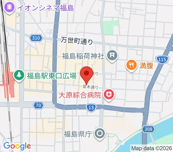 福島アウトラインの地図
