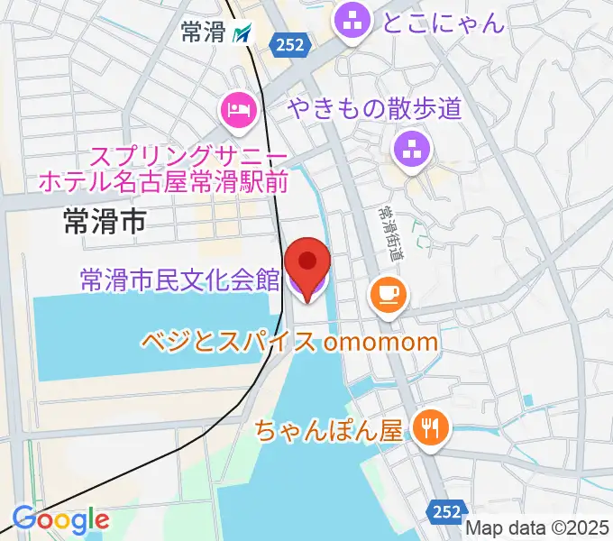 常滑市民文化会館の地図
