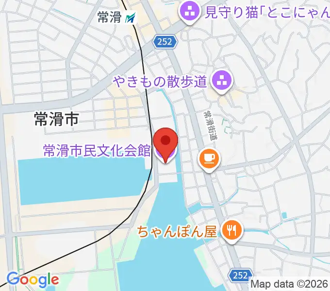 常滑市民文化会館の地図