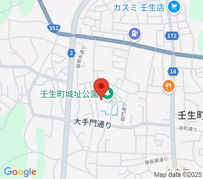 城址公園ホール 壬生中央公民館の地図