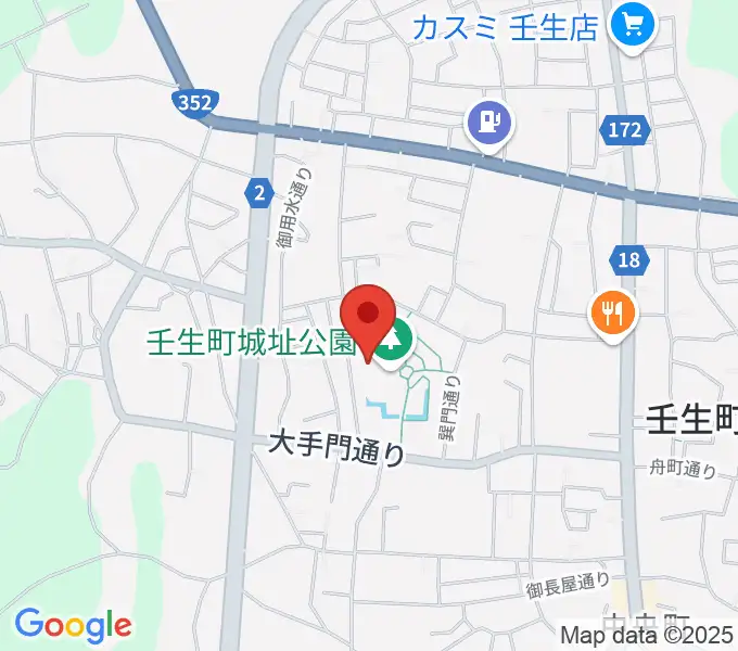 城址公園ホール 壬生中央公民館の地図