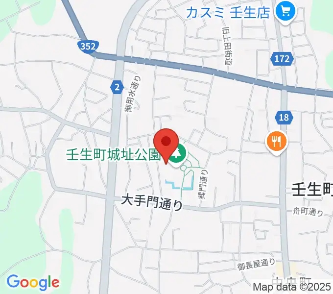 城址公園ホール 壬生中央公民館の地図