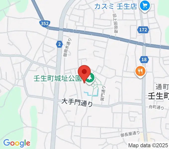 城址公園ホール 壬生中央公民館の地図