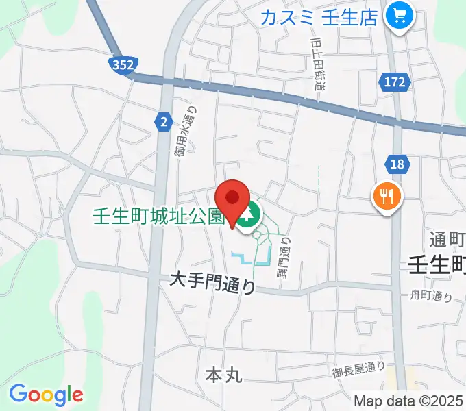 城址公園ホール 壬生中央公民館の地図