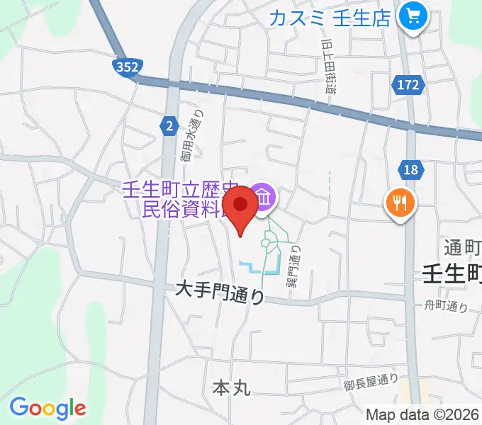 城址公園ホール 壬生中央公民館の地図