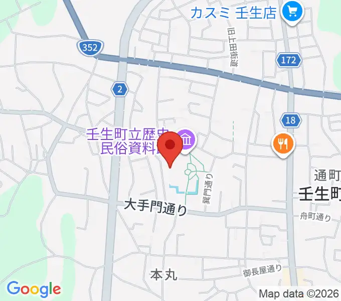 城址公園ホール 壬生中央公民館の地図