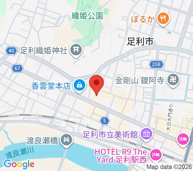 サウンド・ジムあしかがの地図