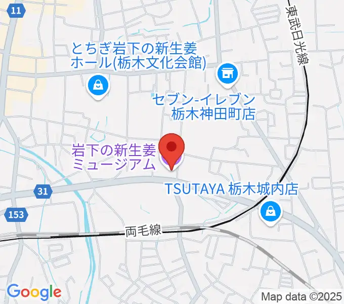 岩下の新生姜ミュージアムの地図