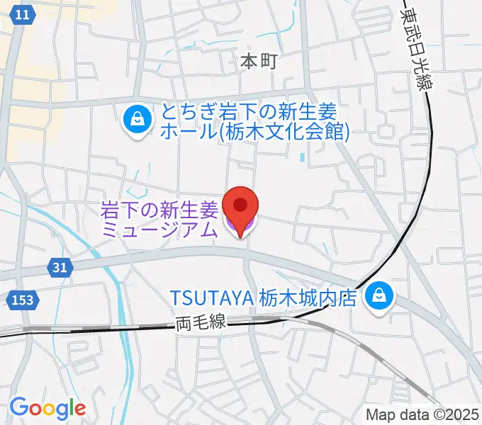 岩下の新生姜ミュージアムの地図