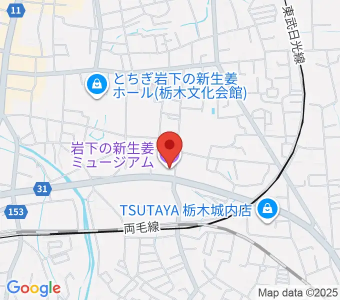 岩下の新生姜ミュージアムの地図