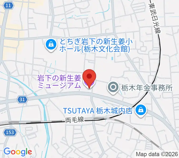 岩下の新生姜ミュージアムの地図