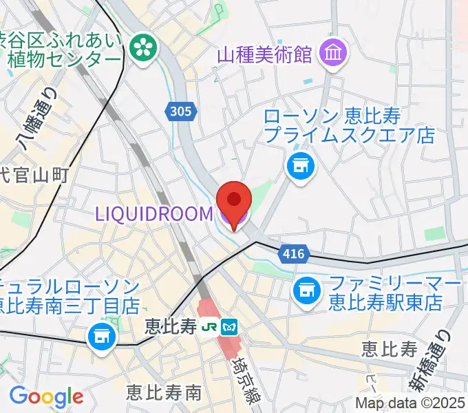恵比寿リキッドルームの地図