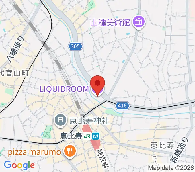 恵比寿リキッドルームの地図