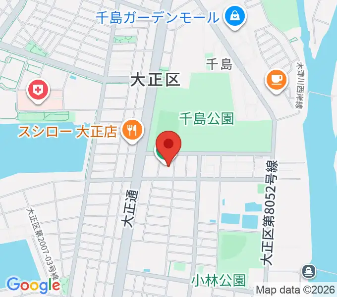 アゼリア大正ホールの地図