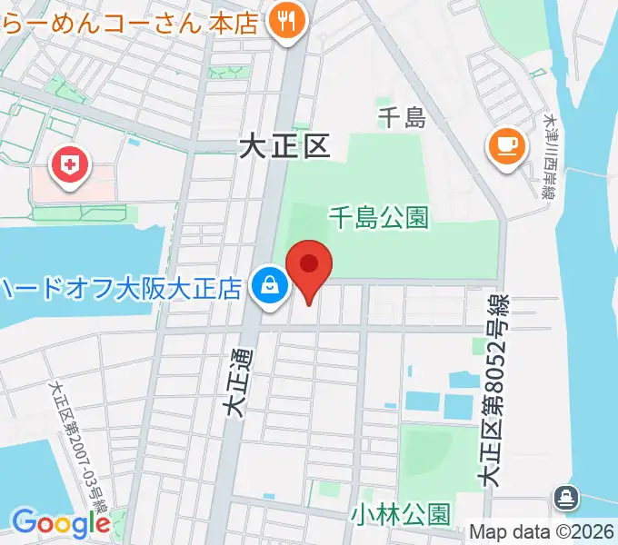 アゼリア大正ホールの地図