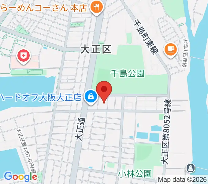 アゼリア大正ホールの地図