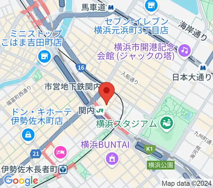 横浜B.B.STREETの地図