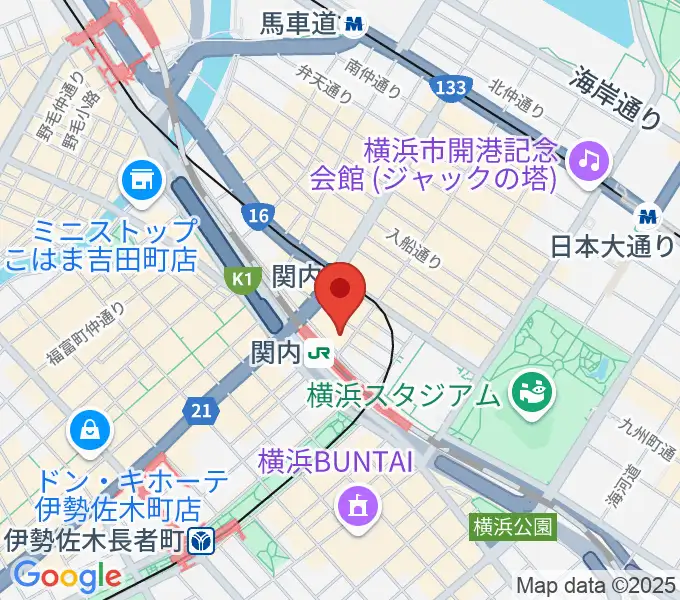 横浜B.B.STREETの地図