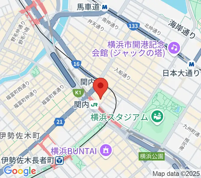 横浜B.B.STREETの地図