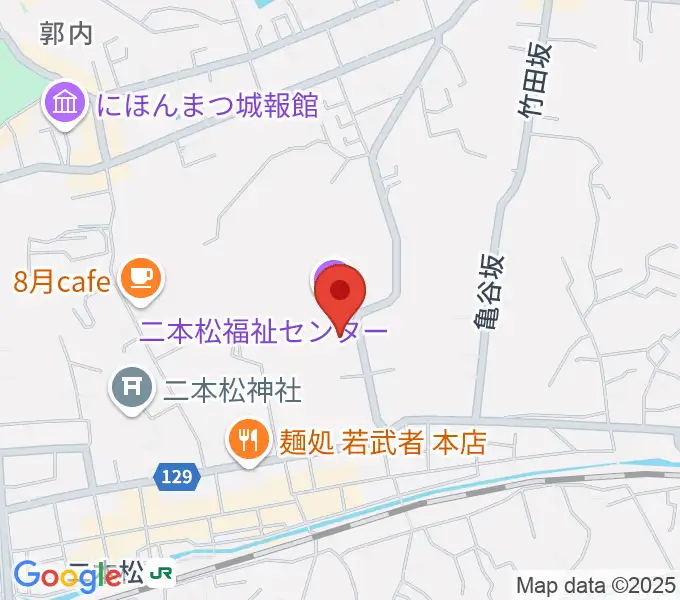二本松市コンサートホールの地図