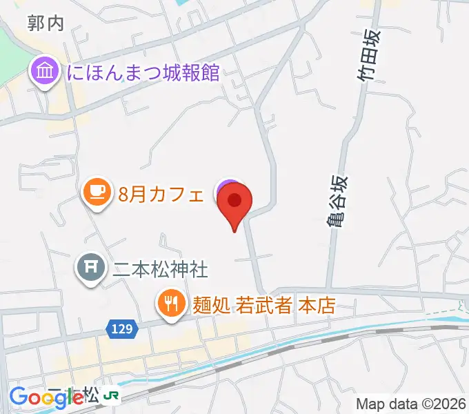 二本松市コンサートホールの地図