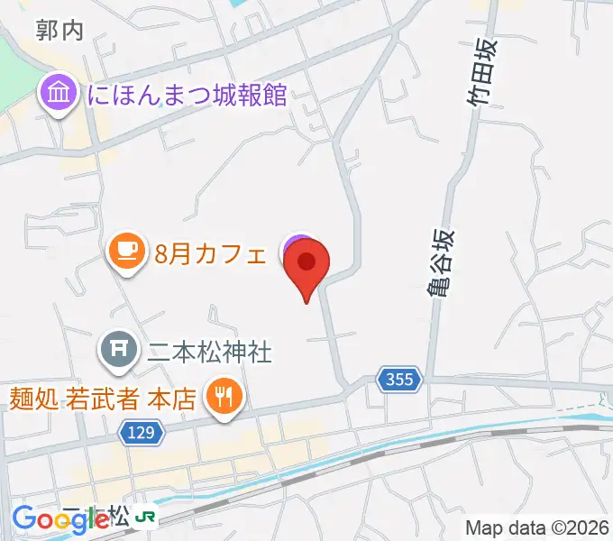 二本松市コンサートホールの地図