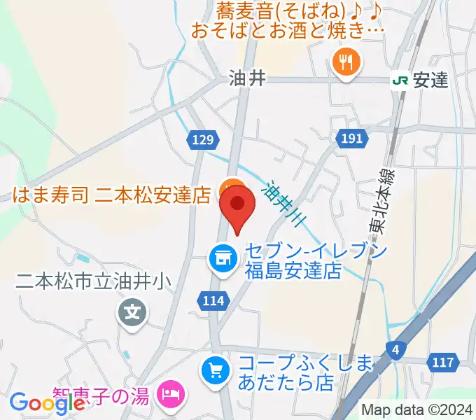 二本松市安達文化ホールの地図