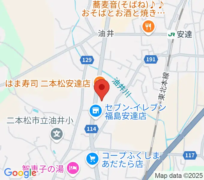 二本松市安達文化ホールの地図