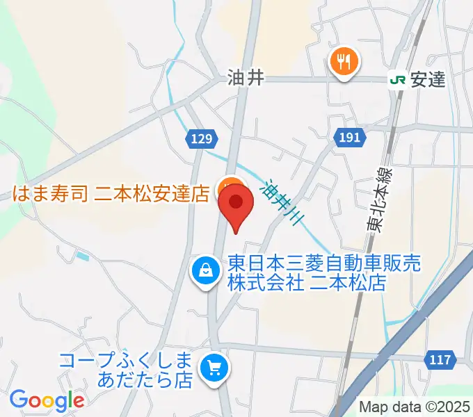 二本松市安達文化ホールの地図