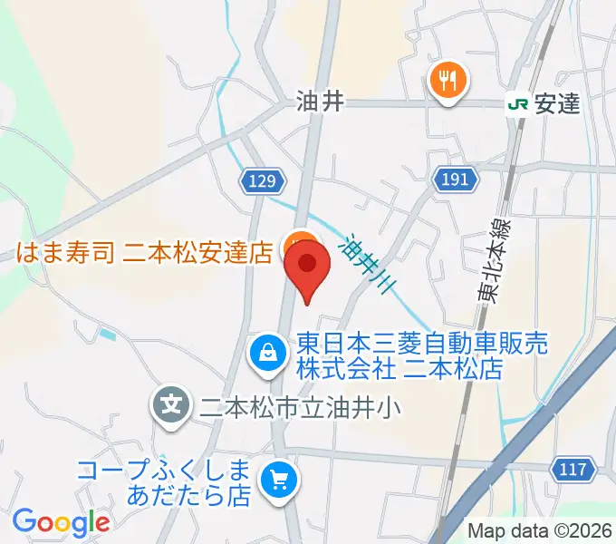 二本松市安達文化ホールの地図